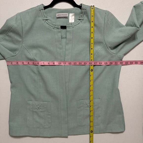 Alfred Dunner Petite Light Blue Textured Blazer Jacket Embellished Collar Sz 16P - Picture 4 of 6